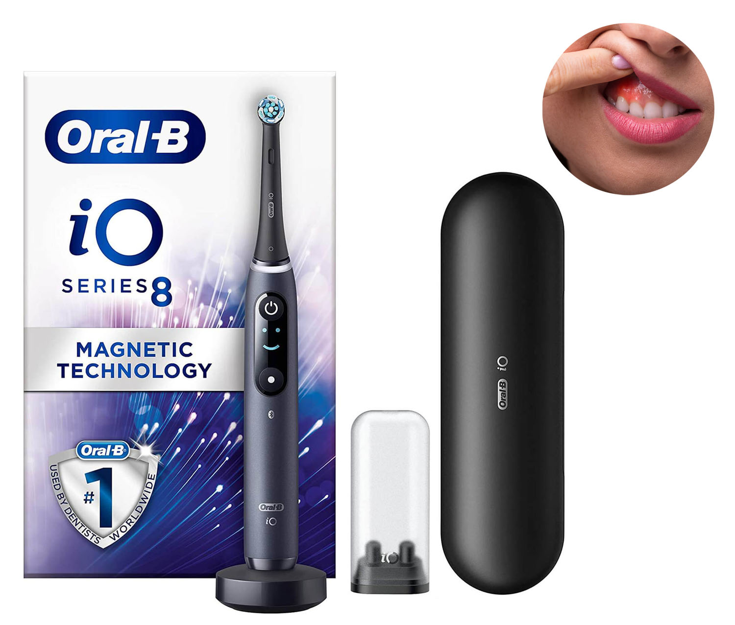 Oral-B iO8 Black Electric Toothbrush with Travel Case
